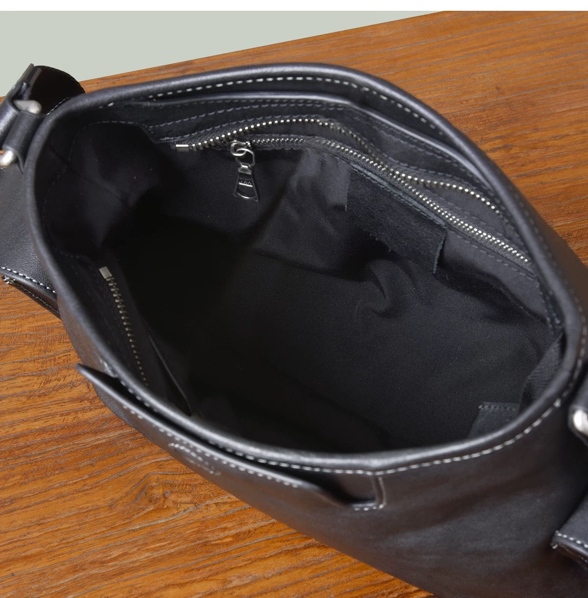 Classic Compact Leather Crossbody Bag