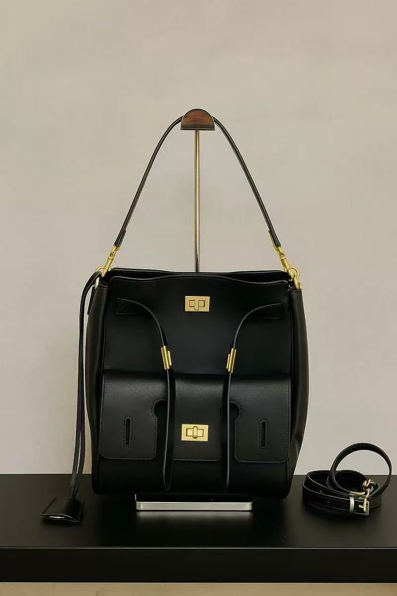 Urban Luxe Cowhide Bucket Tote