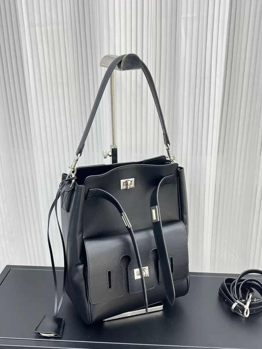 Urban Luxe Cowhide Bucket Tote