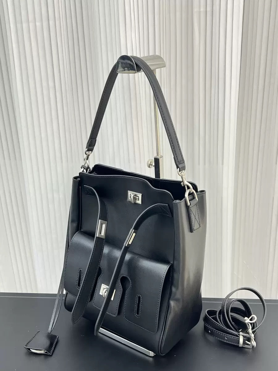 Urban Luxe Cowhide Bucket Tote