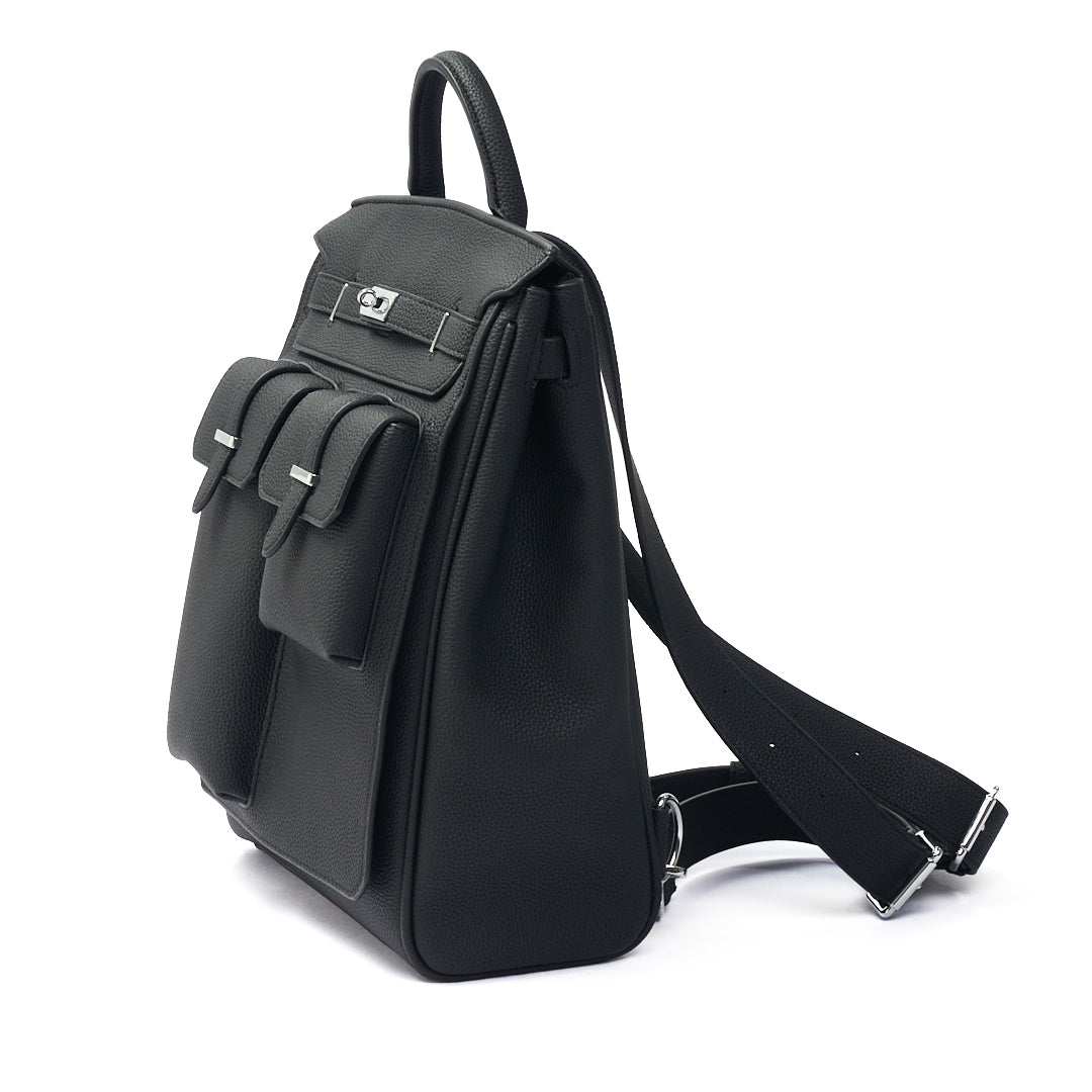 Multi Pocket Leather Backpack