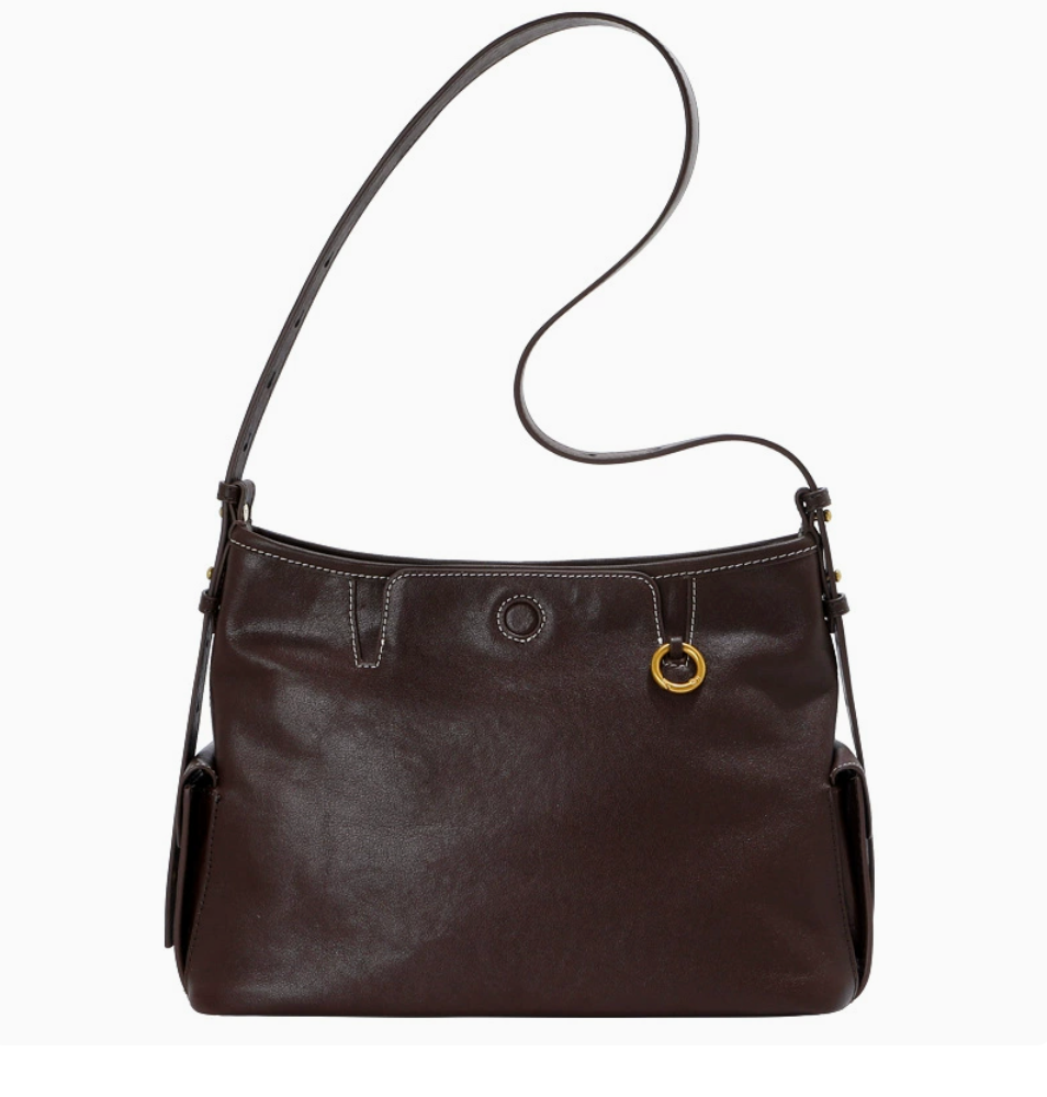 Classic Compact Leather Crossbody Bag