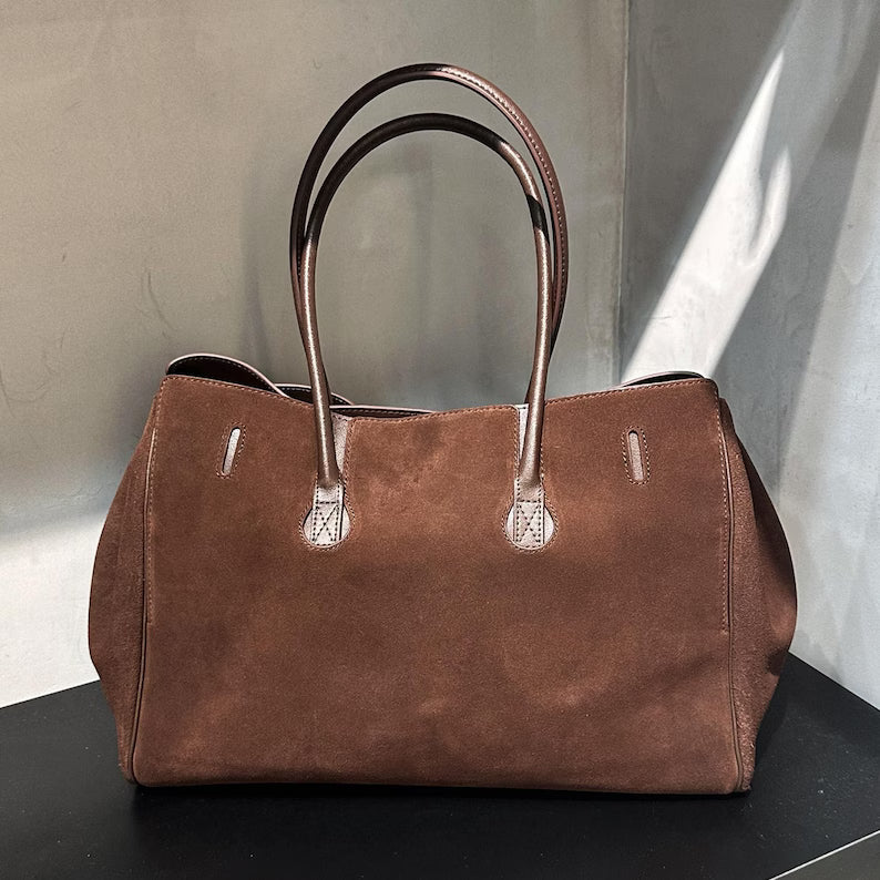 Everyday Suede Leather Tote Bag