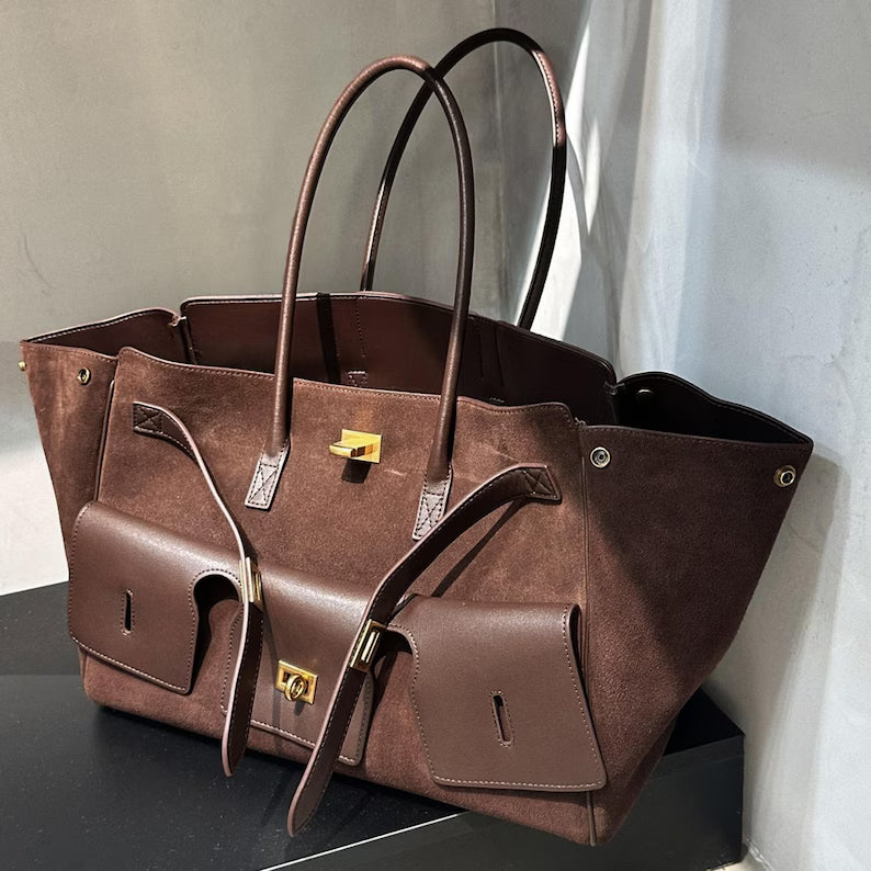 Everyday Suede Leather Tote Bag