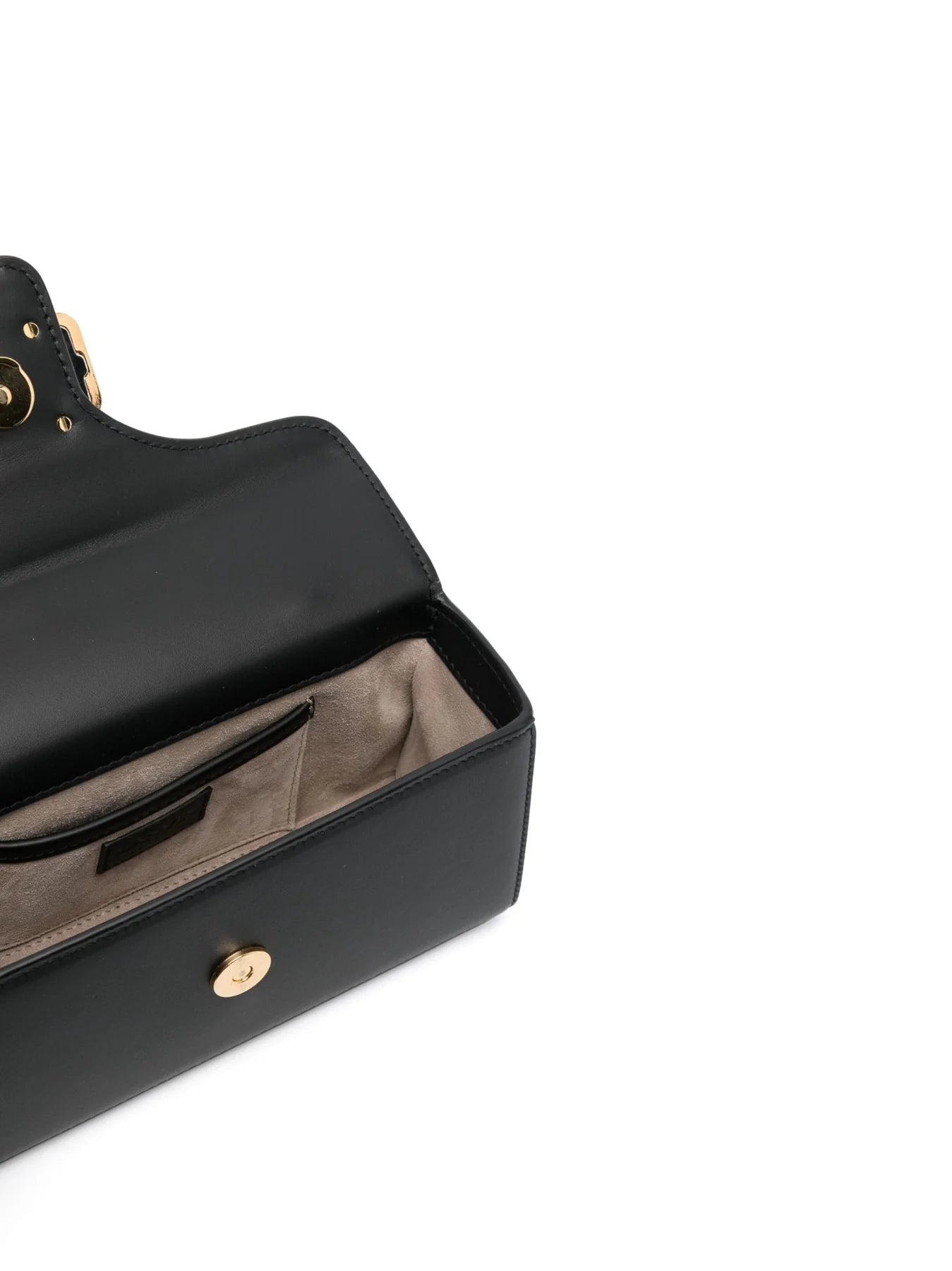 Midnight Cat Handle Leather Bag