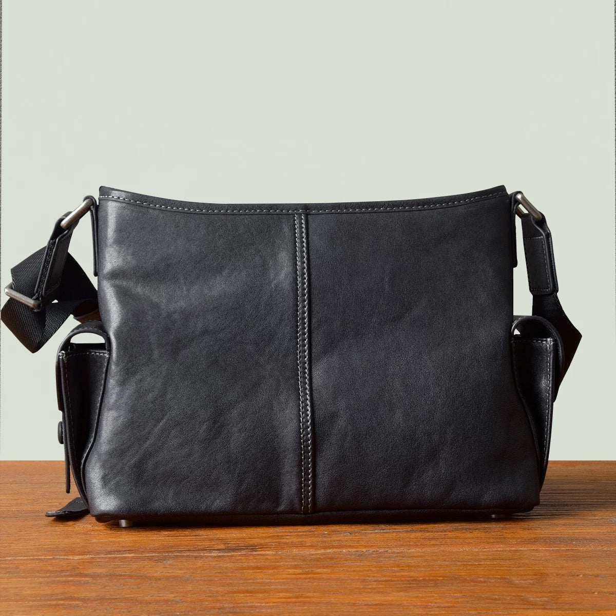 Classic Compact Leather Crossbody Bag