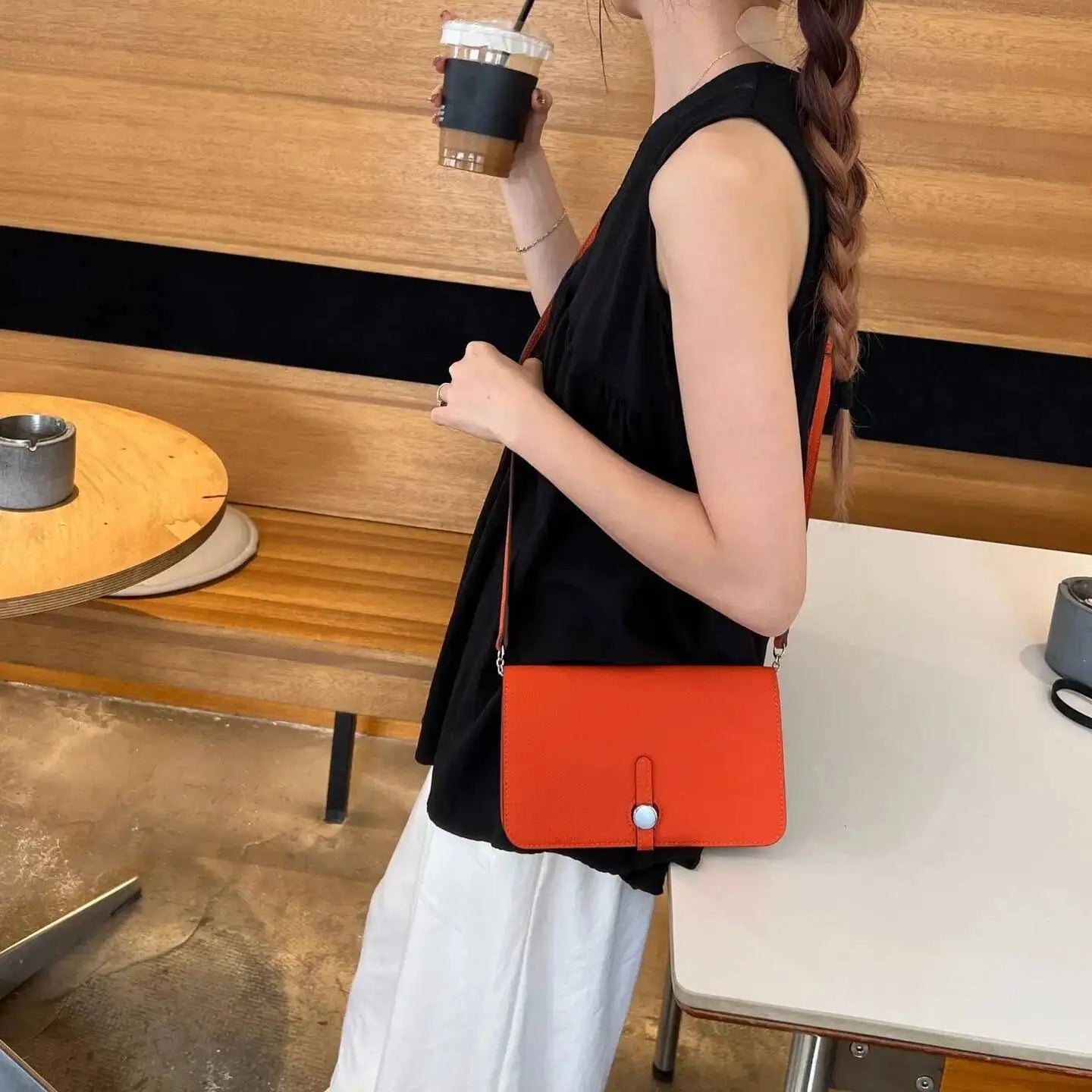 3‑in‑1 Full‑Grain Leather Clutch