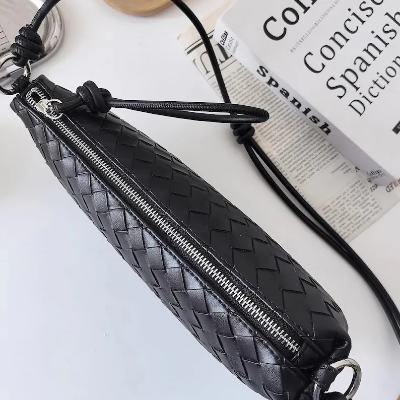 Leather Lattice Shoulder Bag