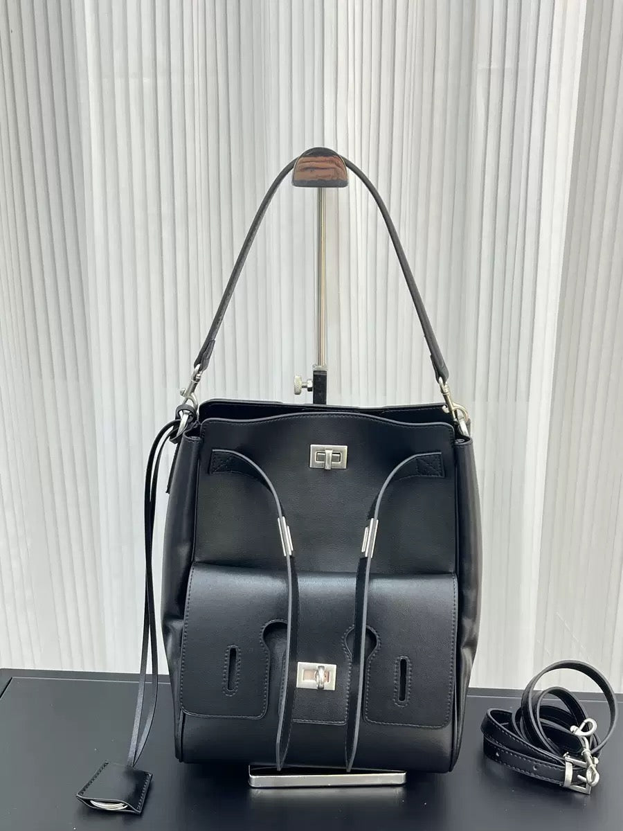 Urban Luxe Cowhide Bucket Tote