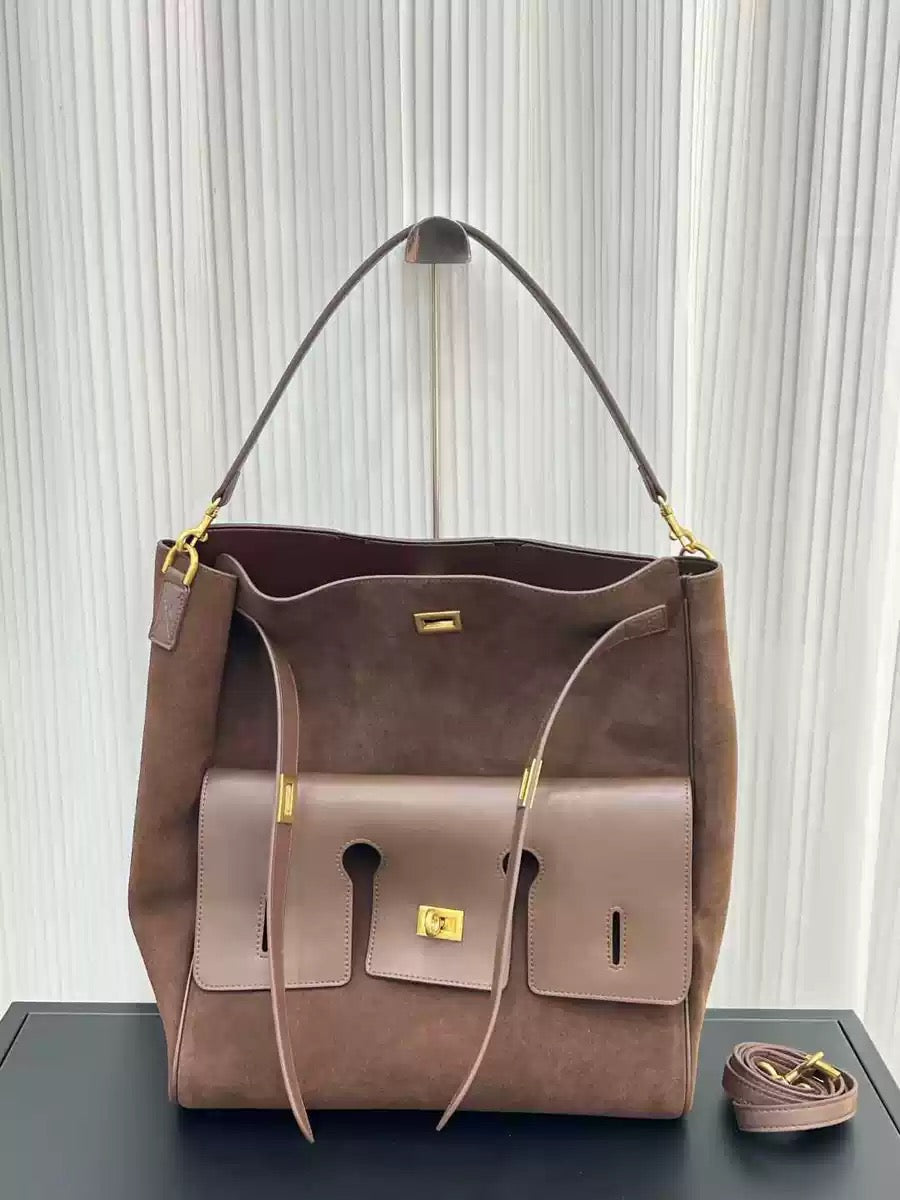 Urban Luxe Cowhide Bucket Tote