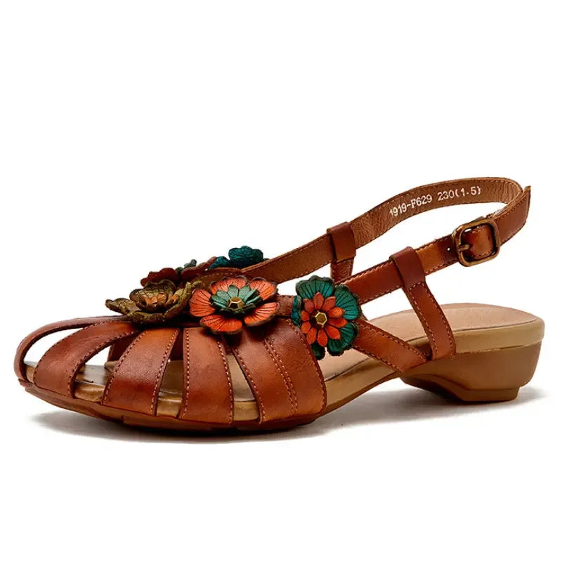Flora Leather Sandals