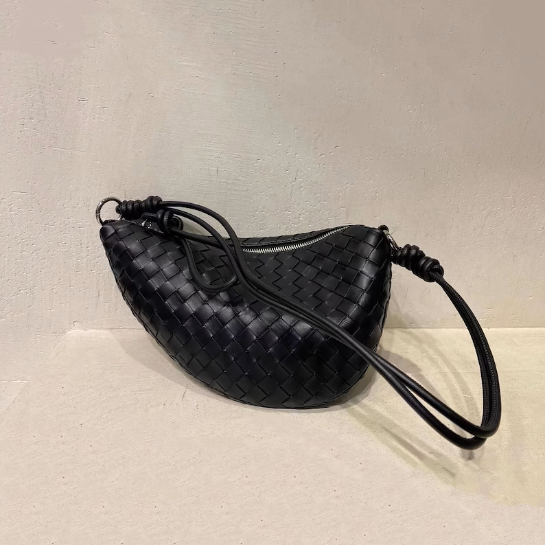 Leather Lattice Shoulder Bag