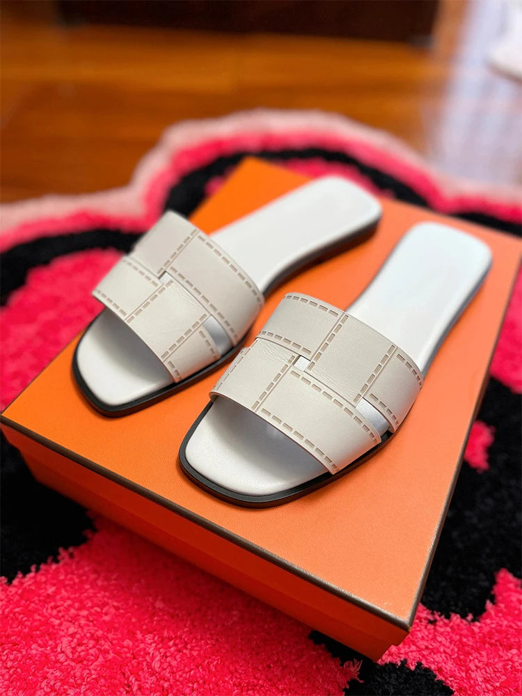 Chic Stitched Leather Sandals