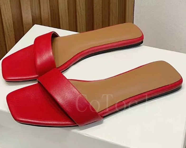 Luxurious Leather Slide Sandals