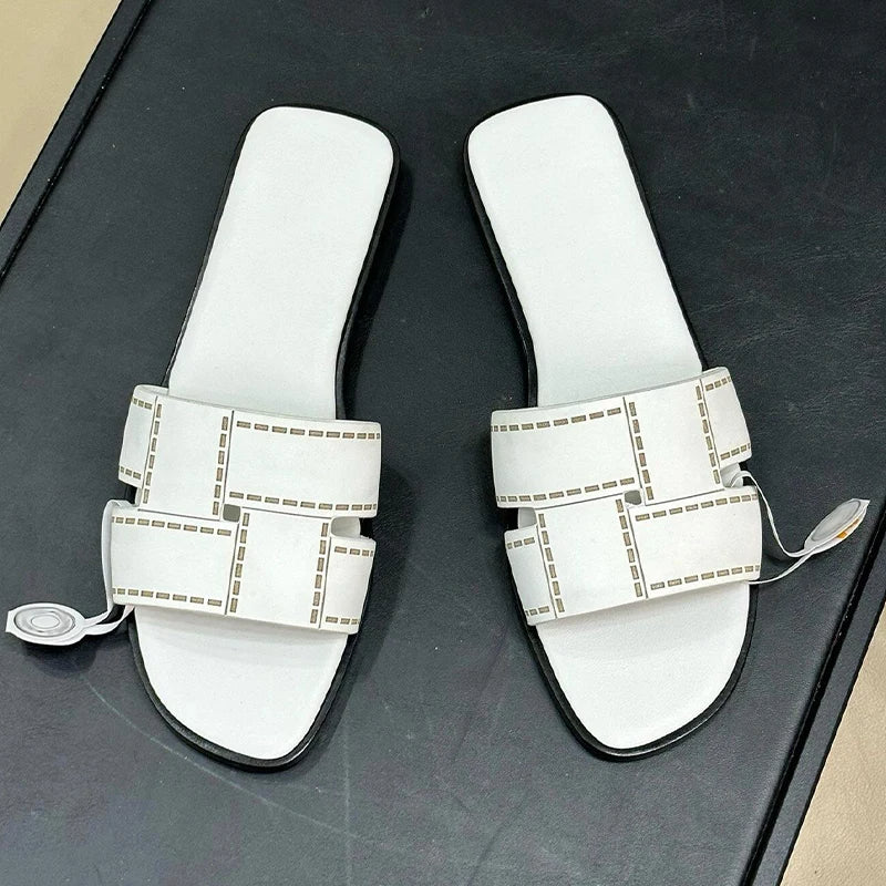 Chic Stitched Leather Sandals