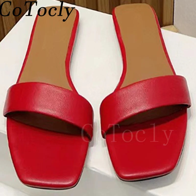 Luxurious Leather Slide Sandals