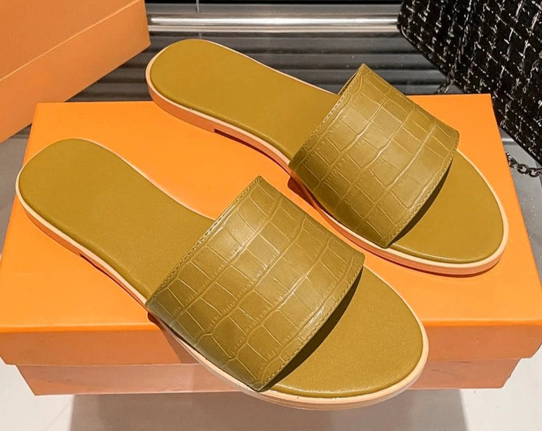 Embossed Slide Sandals
