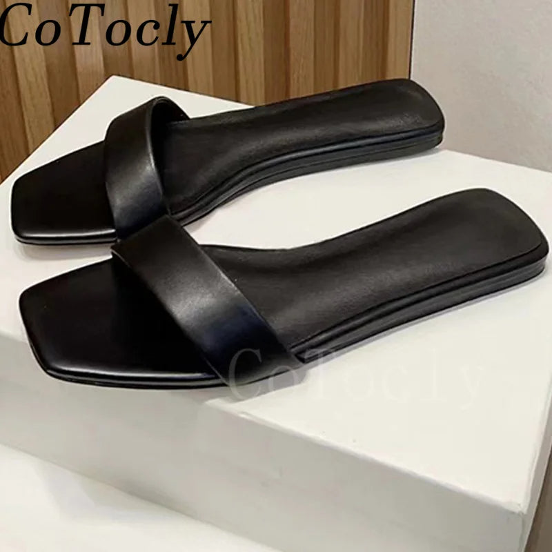 Luxurious Leather Slide Sandals