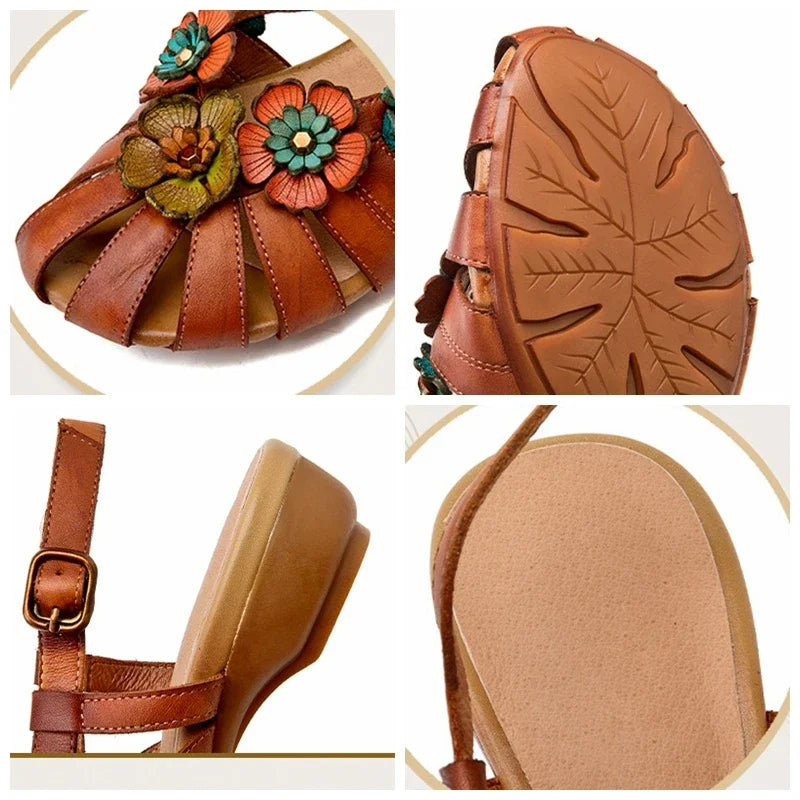 Flora Leather Sandals