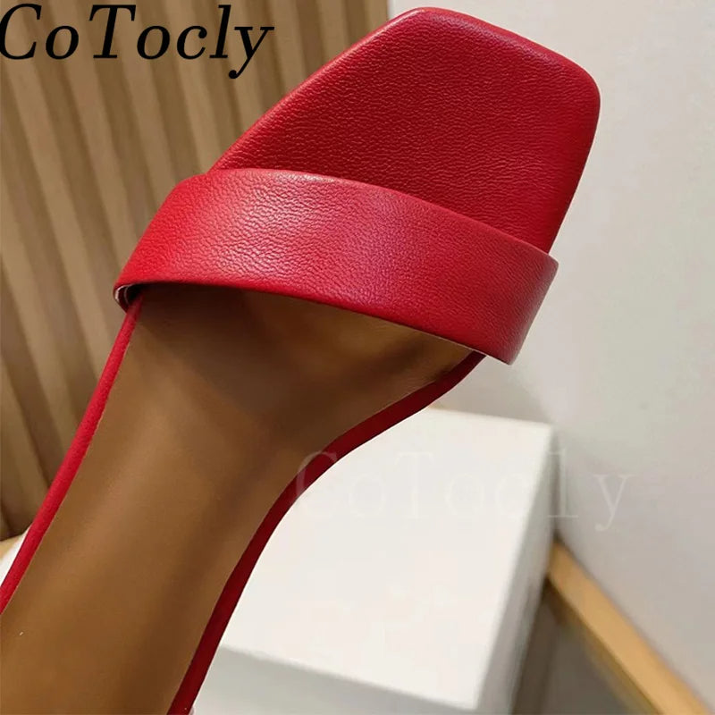 Luxurious Leather Slide Sandals