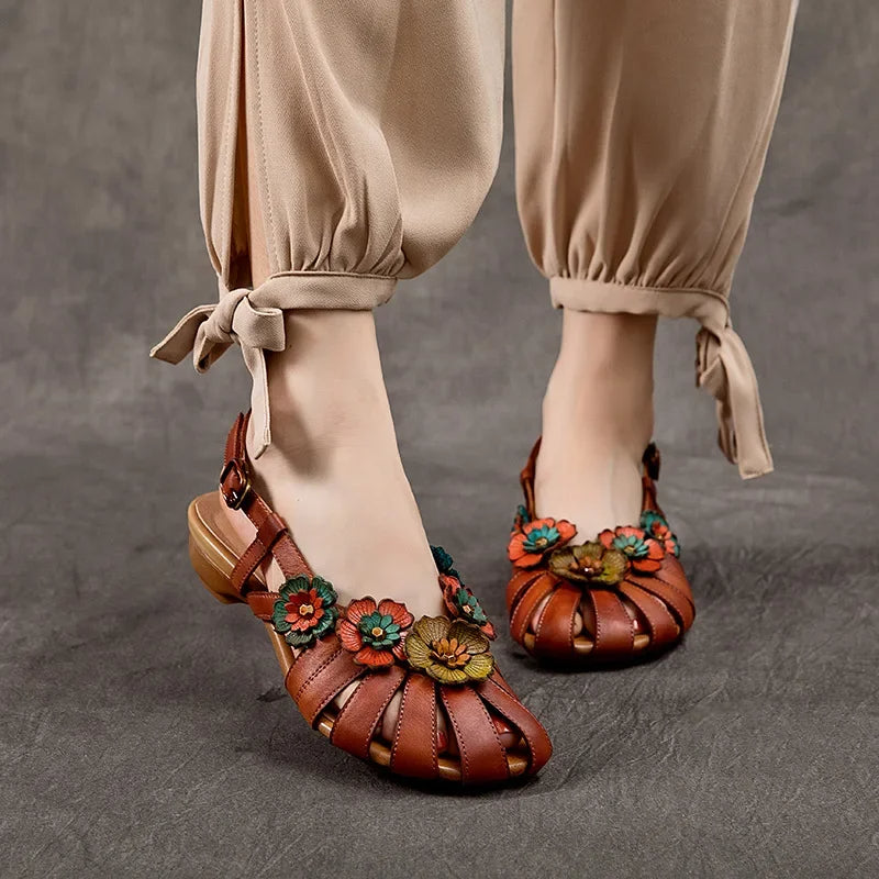 Flora Leather Sandals