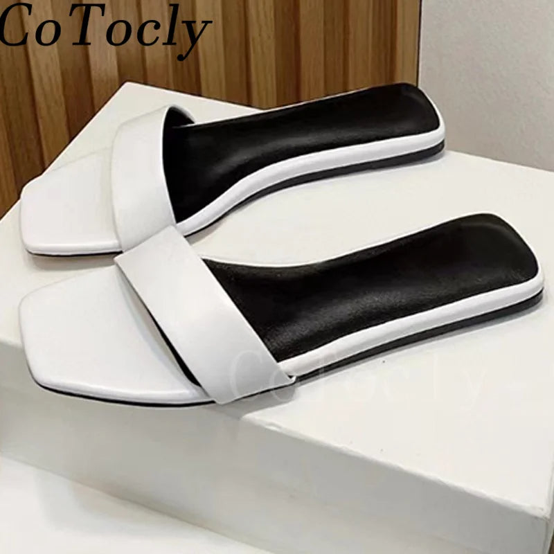 Luxurious Leather Slide Sandals