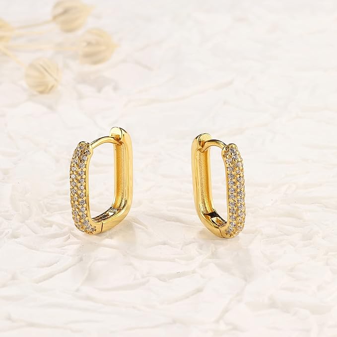 Plated Cubic Zirconia Small Hoop Earrings