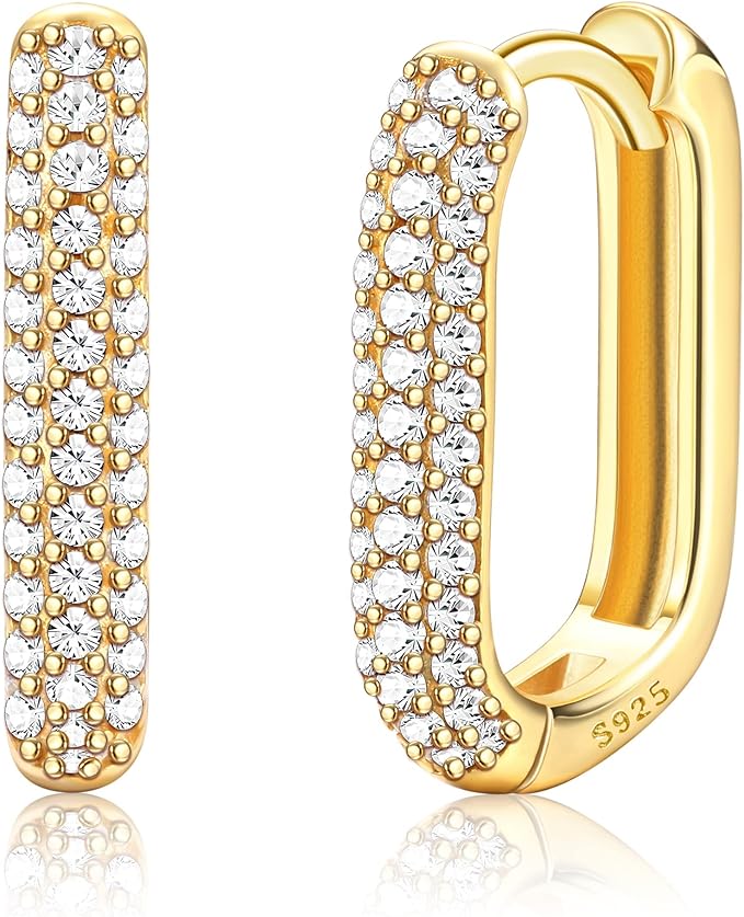 Plated Cubic Zirconia Small Hoop Earrings