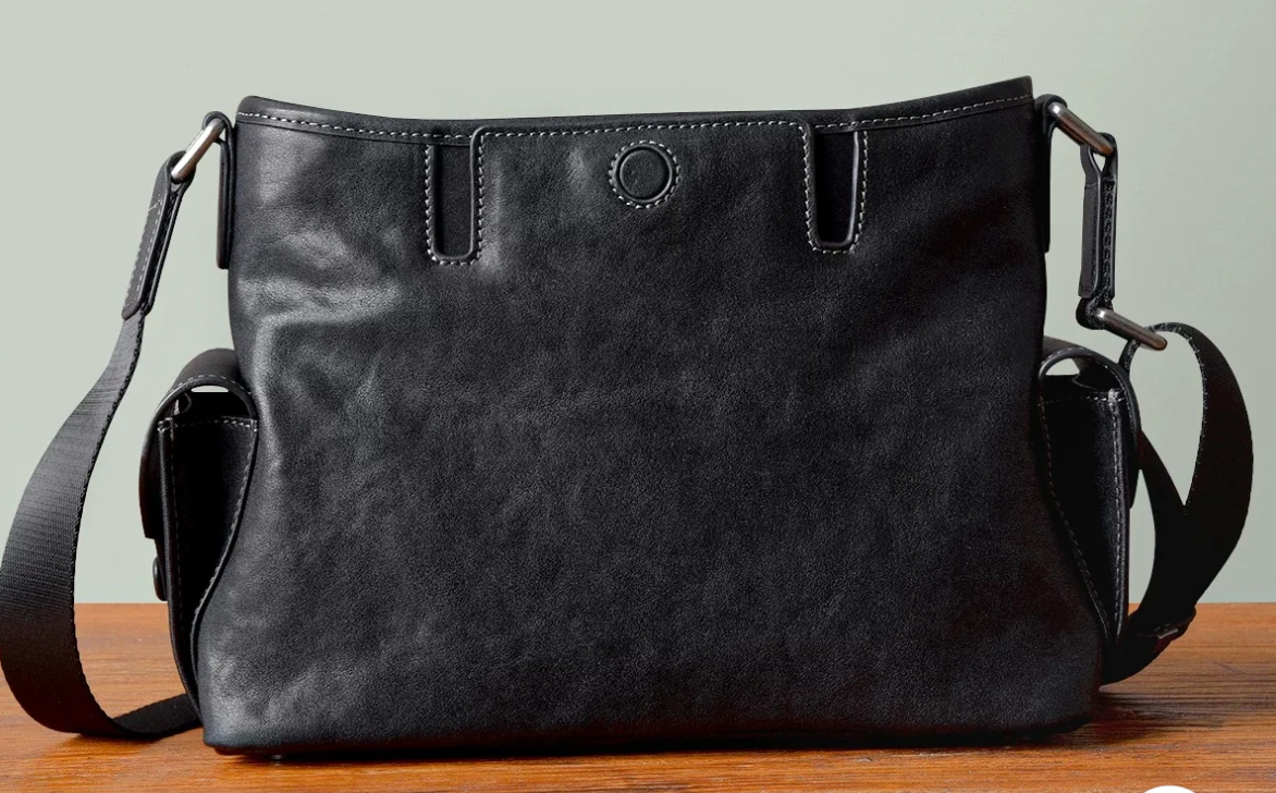 Classic Compact Leather Crossbody Bag