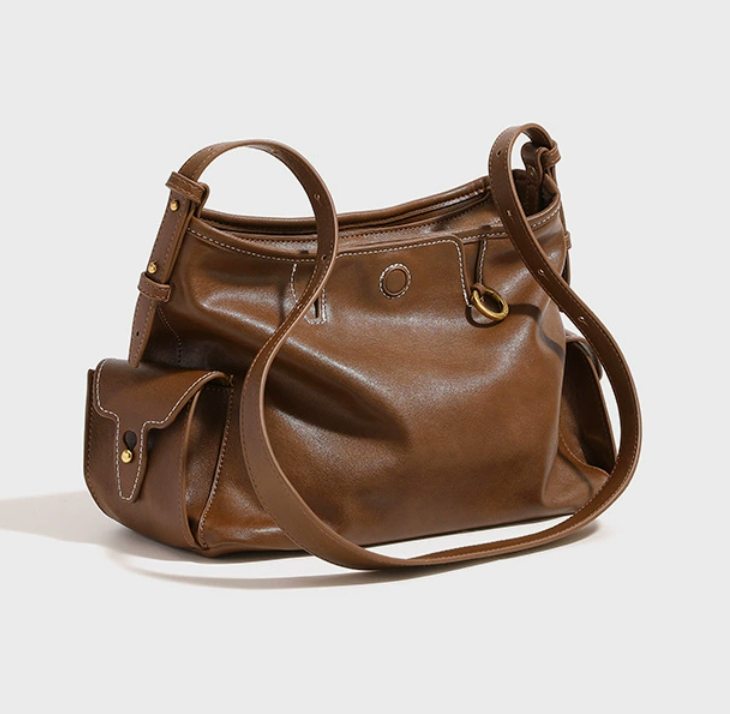 Classic Compact Leather Crossbody Bag