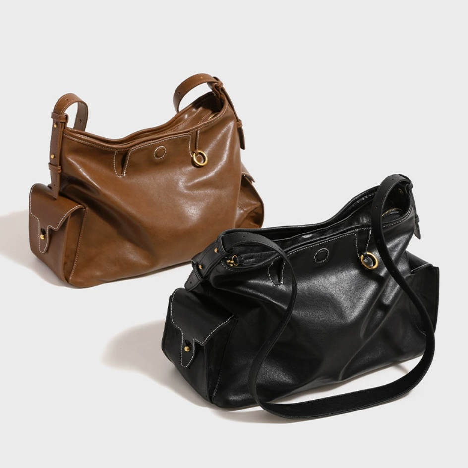Classic Compact Leather Crossbody Bag