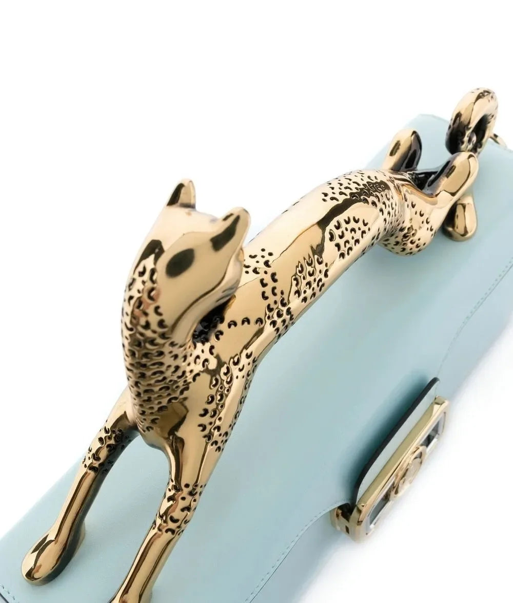 Midnight Cat Handle Leather Bag