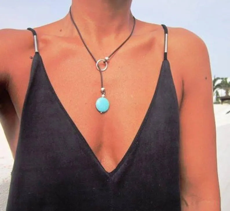 Turquoise Harmony Lariat Necklace