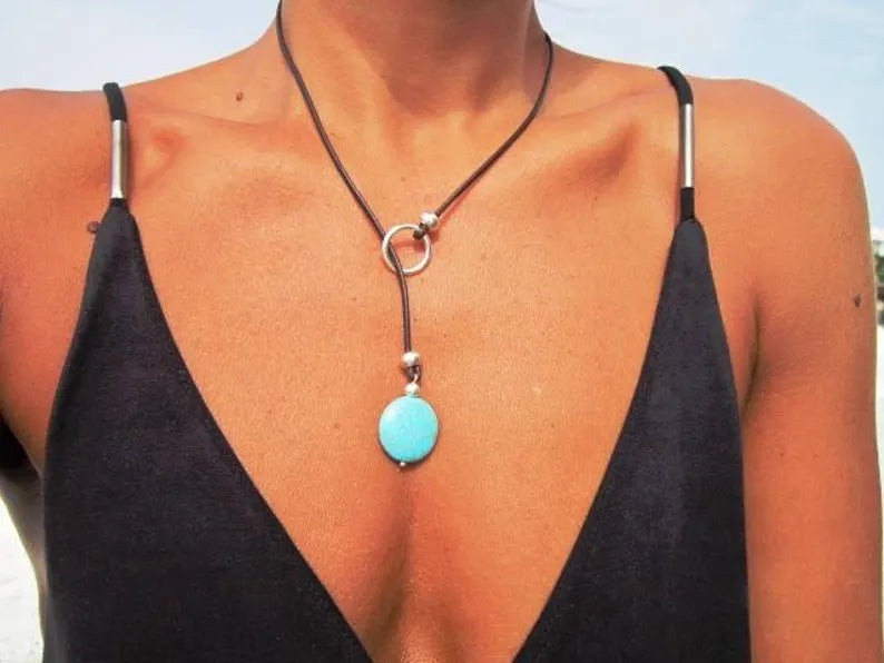 Turquoise Harmony Lariat Necklace