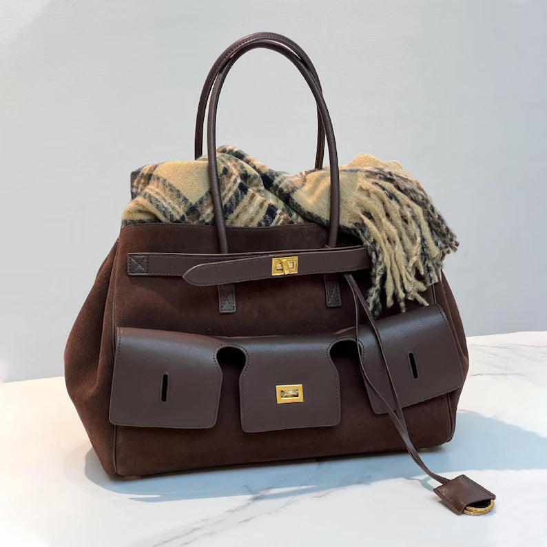 Everyday Suede Leather Tote Bag