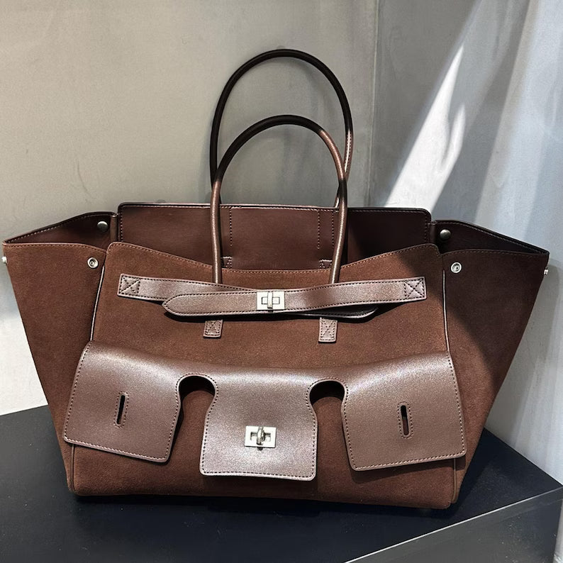 Everyday Suede Leather Tote Bag