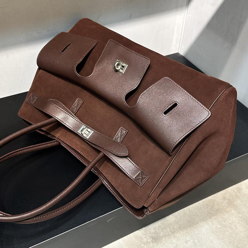 Everyday Suede Leather Tote Bag